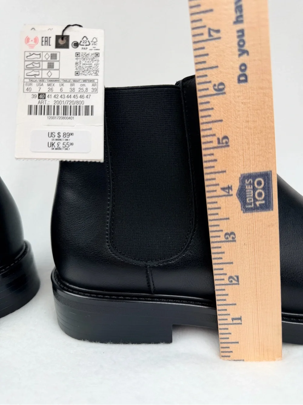 Zara Dress Chelsea Men’s Black Boots with Elastic Panels Size 7